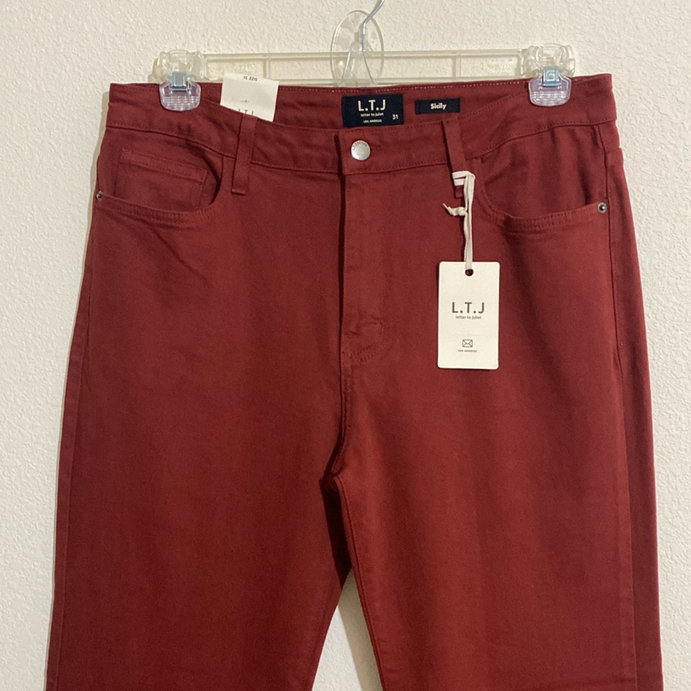 LETTER TO JULIET Sicily Cropped Stretch Denim Bootcut Jeans Women's Size 31